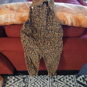 Leopard Print Kids Overalls
